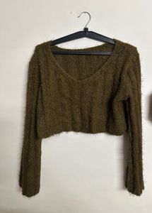 Cozy Cropped Knit Sweater