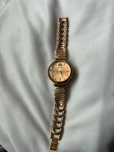 Elegant Rose Gold Watch with Crown Detail