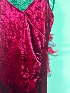 Velvet Maxi Dress with Slit