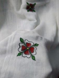 Madhubani Hand-Painted White Dupatta