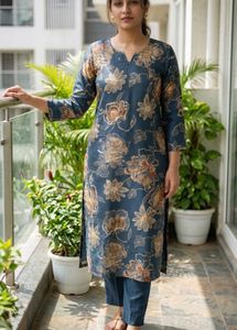 Floral Print Kurta and Palazzo Set