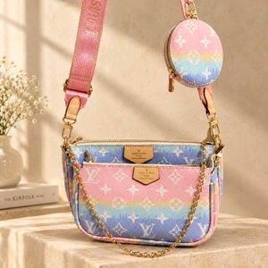 Lv inspired rainbow pochette