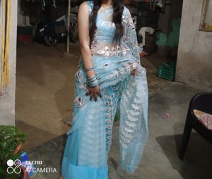 Net Saree With Work