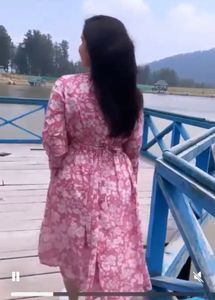 beautiful white and pink floral dress