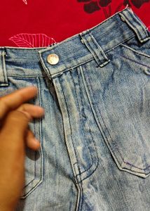 Blue Denim Cargo Shorts