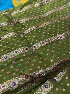 Beautiful Green Saree with Embellishments