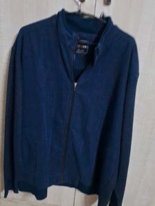 Men's Blue Zip-Up Jacket 4xl size