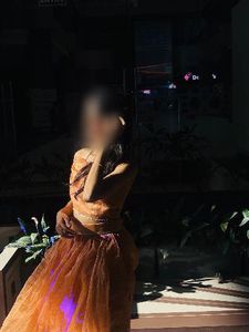 Elegant Orange organza Lehenga Choli