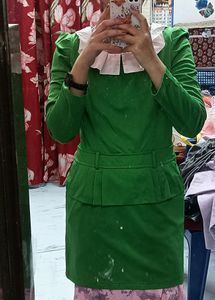 Parrot Green Dress Top For Girls Women New