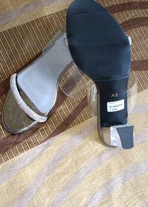 Mochi Silver Transparent Block Heels
