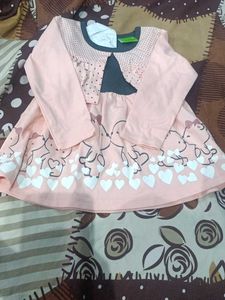 Baby Girl's Cute Bunny Print Dress