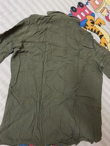 Olive Green Collared Button-Up Shirt