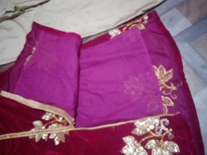 Beautiful Maroon Velvet Kurti with Gold Embroidery