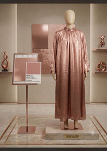 Elegant Metallic Rose Gold Gown