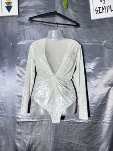 Velvet Plunge Neck Bodysuit