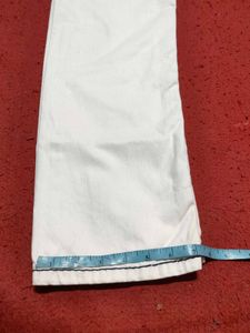 Smog White Jeans with Contrast Stitching