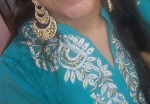 Stunning Teal Embrodered kurti
