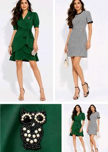 Chic Wrap &amp; Houndstooth Dress