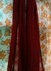 Maroon Embroidered Dupatta