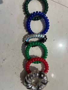 Set of 6 Spiral Hair Ties