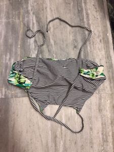 Tropical Leaf Print Bikini Top
