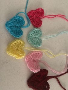 Handmade Crochet Heart Appliques