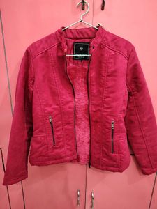 Burgundy Suede Style Jacket