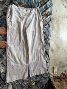 Embroidered Cotton Palazzo Pants