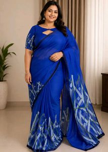 Price Drop🎊navy Blue Saree