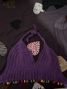 Self Design Crochet Swim Bikini Bra