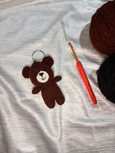 Handmade Crochet Teddy Bear Keychain