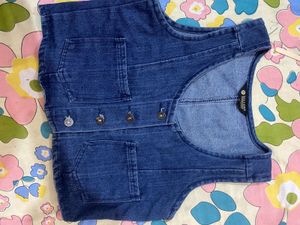 Vintage Denim Crop Vest