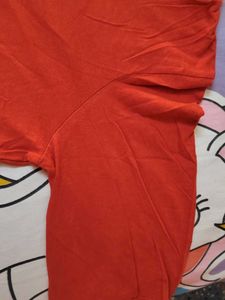 red short length tshirt oversized