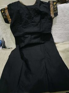Black kurta with gold embroidery