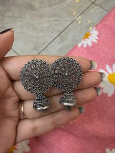 Antique Silver Jhumka Earrings
