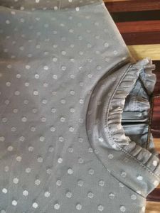 gray🩶 Polka Dot Tiered Dress