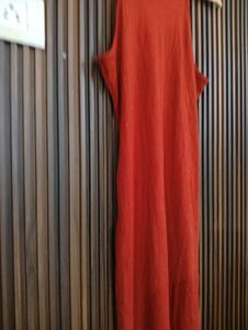 Red Spaghetti Strap Midi Dress