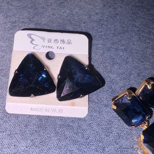 Elegant Blue Gemstone Earrings combo
