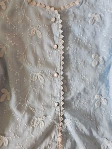 Light Blue Embroidered Blouse