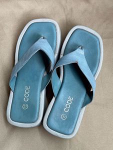 Cute Blue Platform Flip Flops