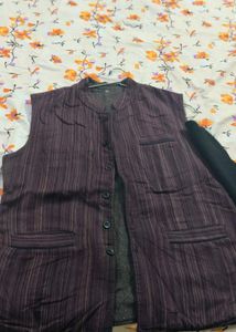 Striped Ethnic  woolen Jacket for men