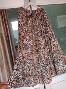 Leopard Print Tiered Maxi Skirt