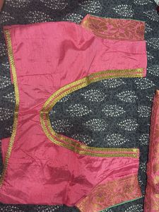 Elegant Pink Silk Saree with Gold Weave Blouse