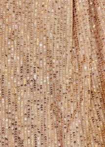 Sparkling Sequin Maxi Dress with High Slit
