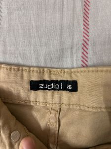 High Waist Denim Shorts With Bottom Fringes