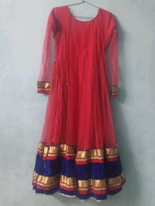 Stunning Red &amp; Blue Embroidered gown