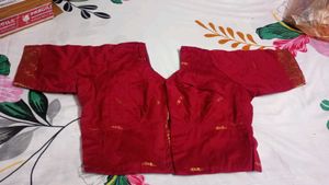 Red Silk Saree with Blouse