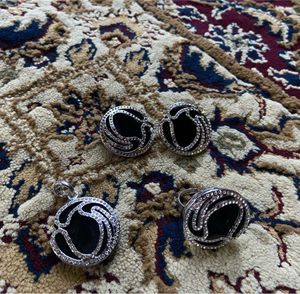 Elegant Black & Silver Jewellery Set