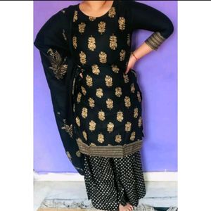 Black Kurti With Sharara And Dupatta