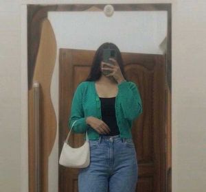 any 199 Sparkly Navy Blue Long Sleeve Top